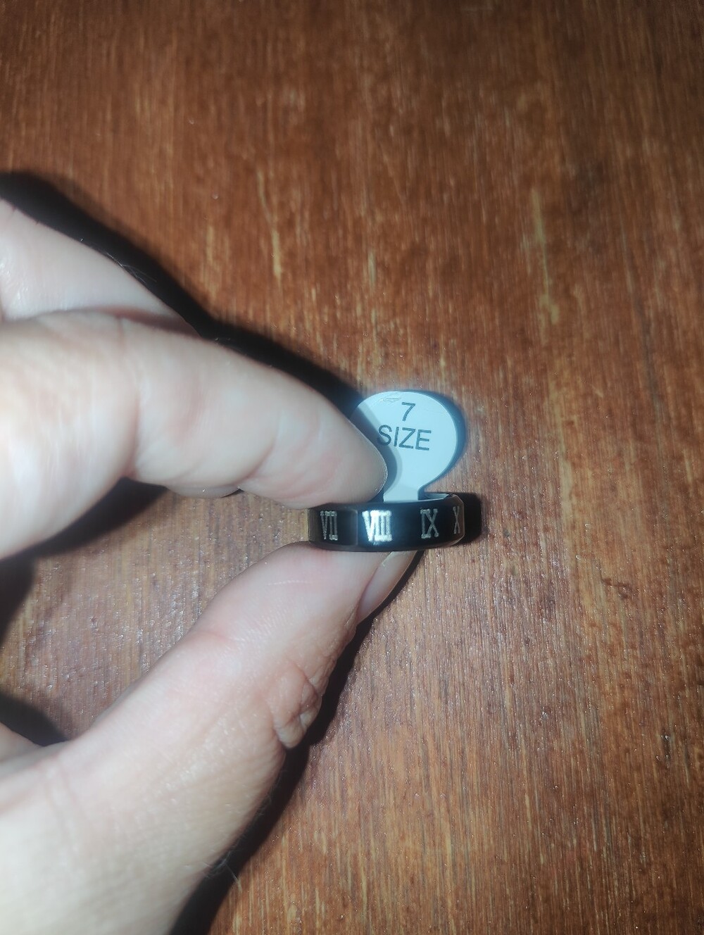 Black Roman Numerals Ring